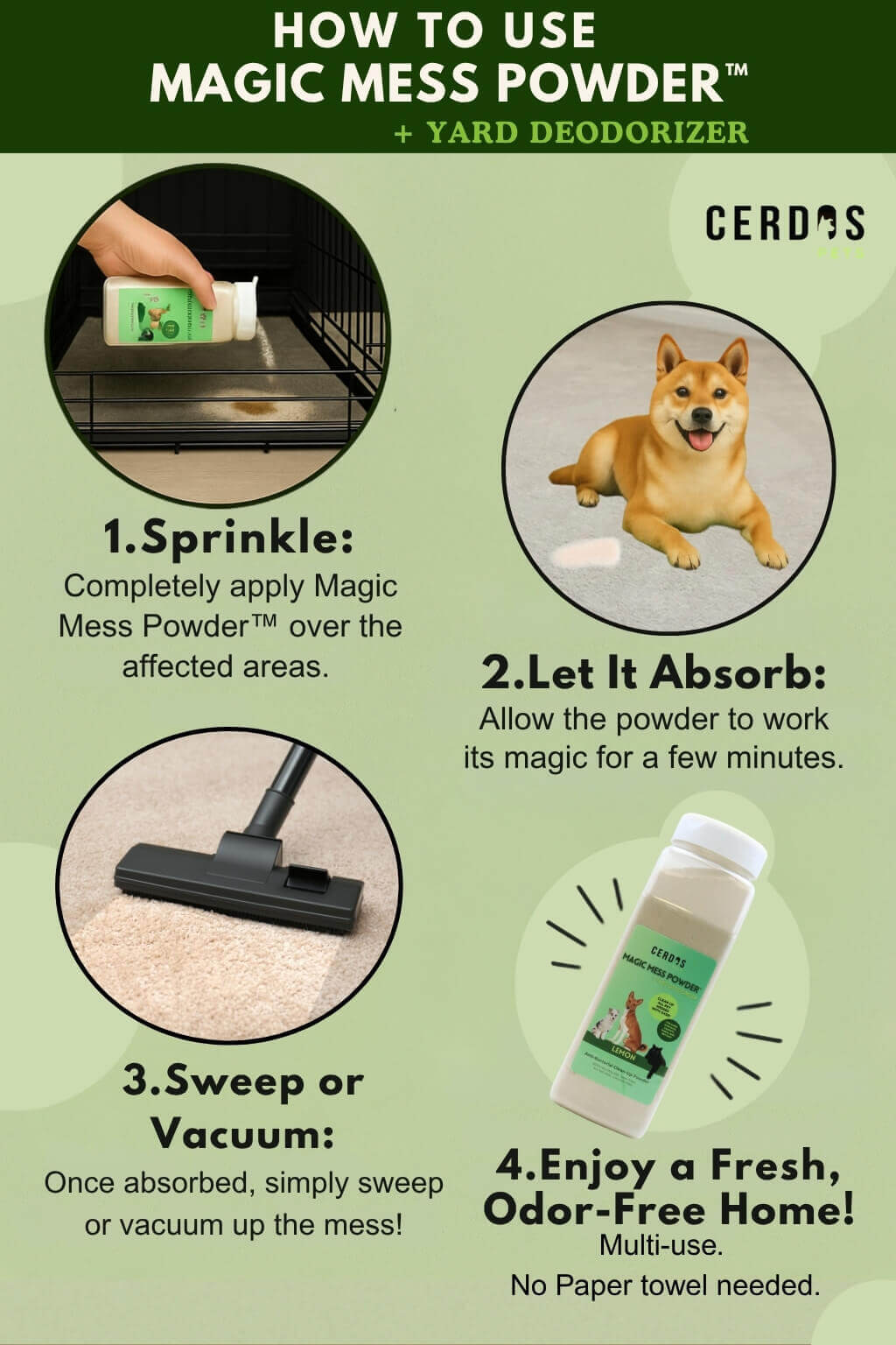 How to use magic mess powder for dogs