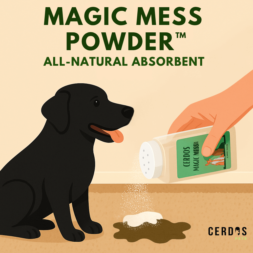All-natural absorbent magic mess powder